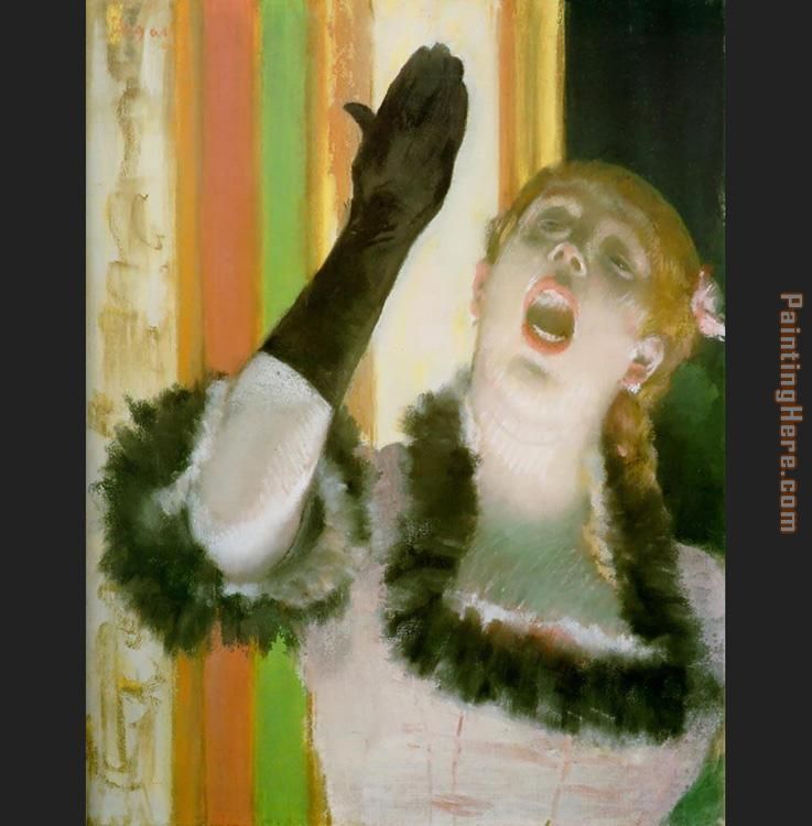 Cafe Concert Singer painting - Edgar Degas Cafe Concert Singer art painting